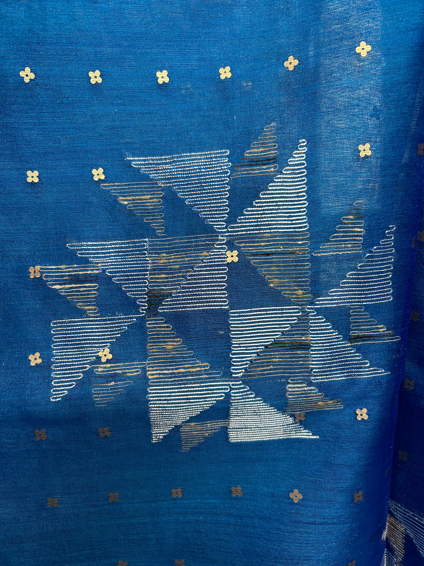 Sequin Muslin Saree - Blue
