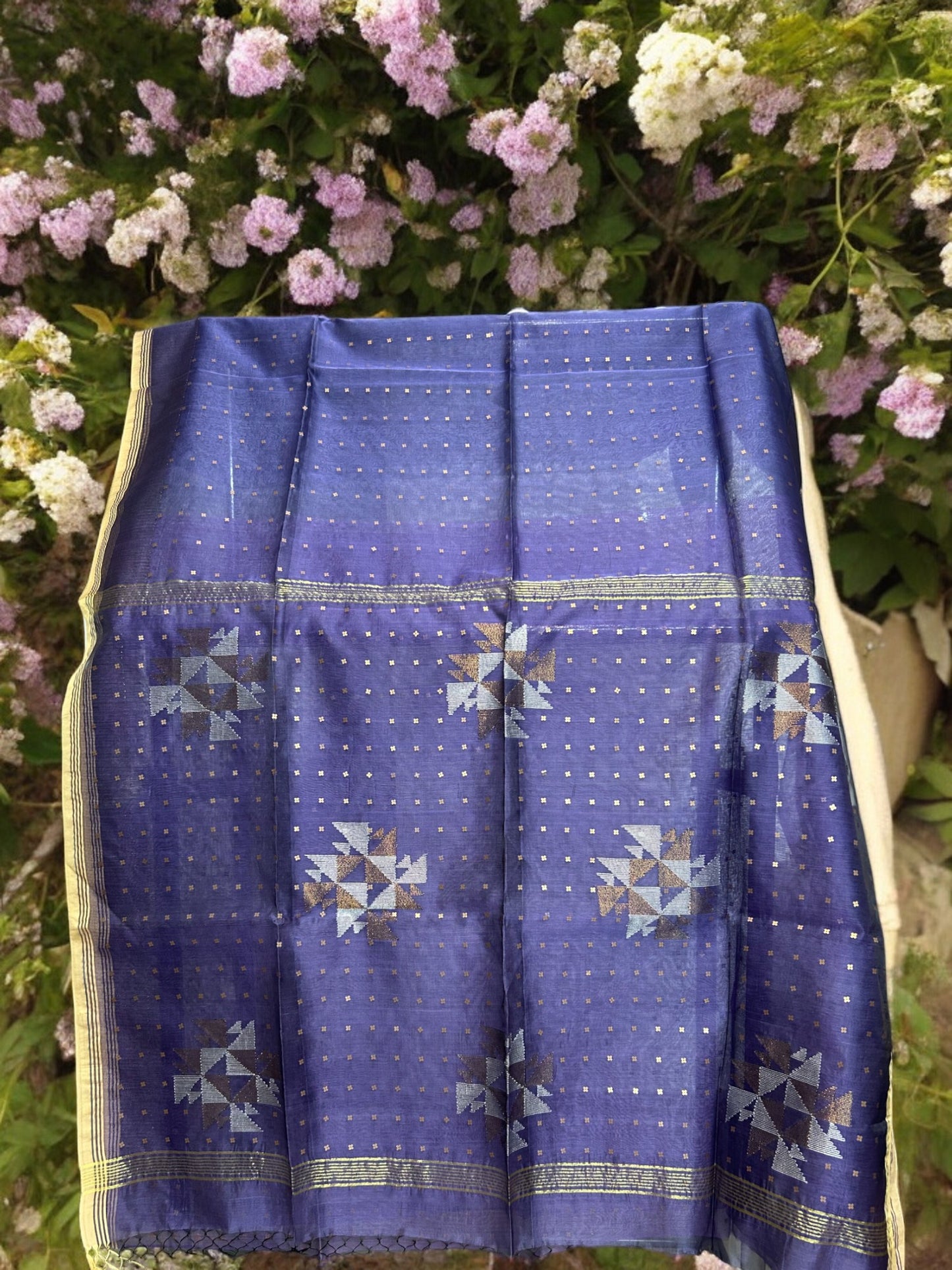 Sequin Muslin Saree - Lavendar