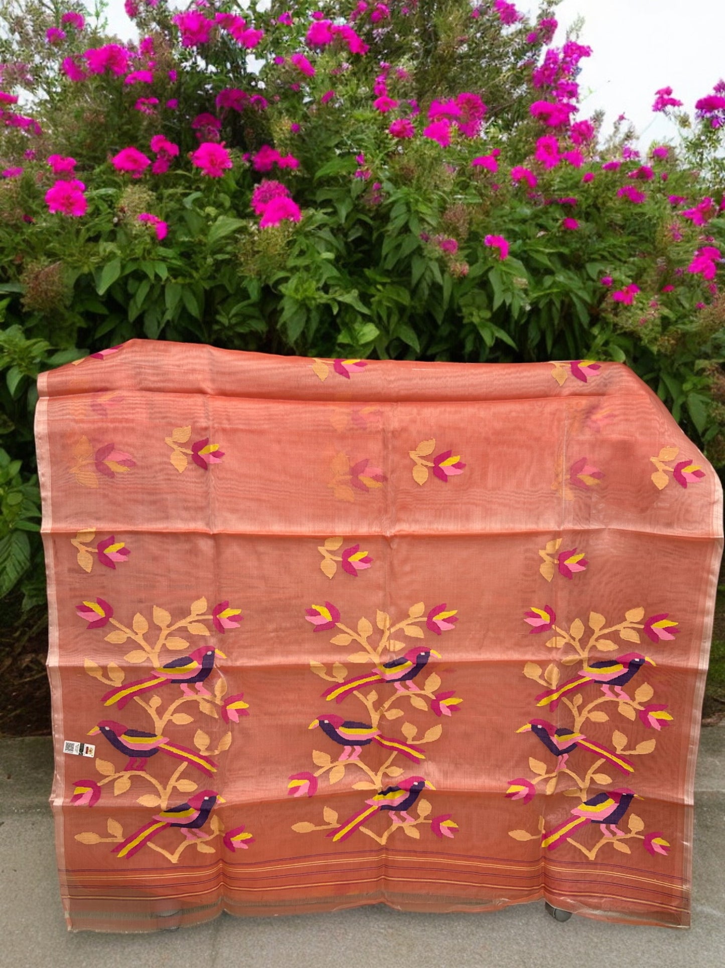Pure Resham Jamdani Saree - Peach