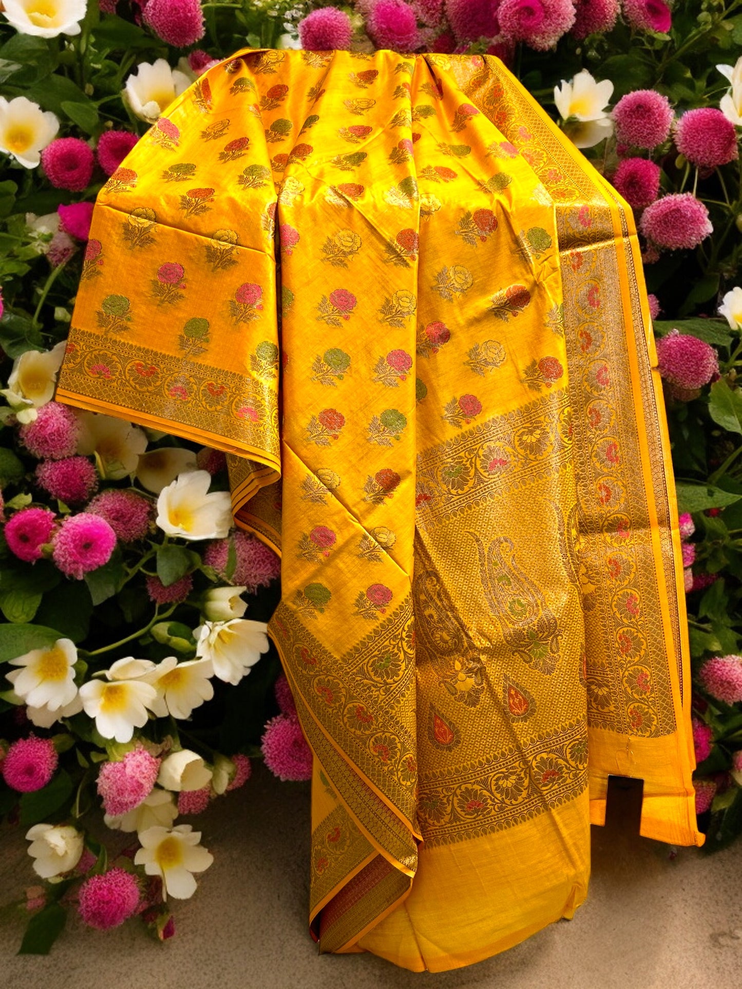 Muga Tussar Silk Saree - Mustard