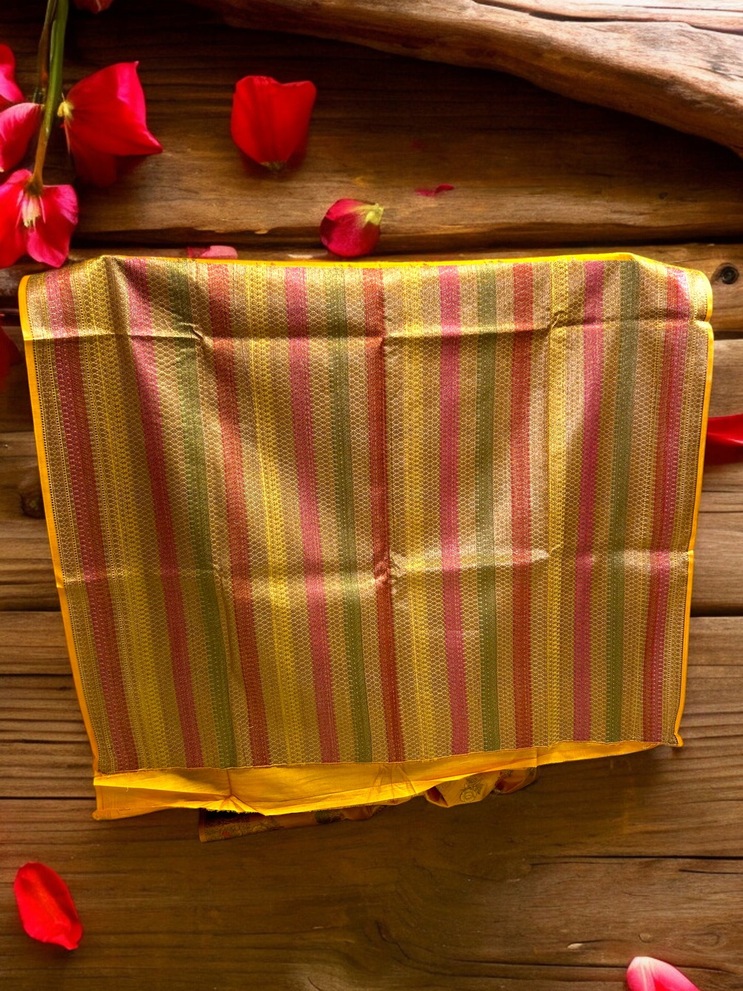 Muga Tussar Silk Saree - Mustard