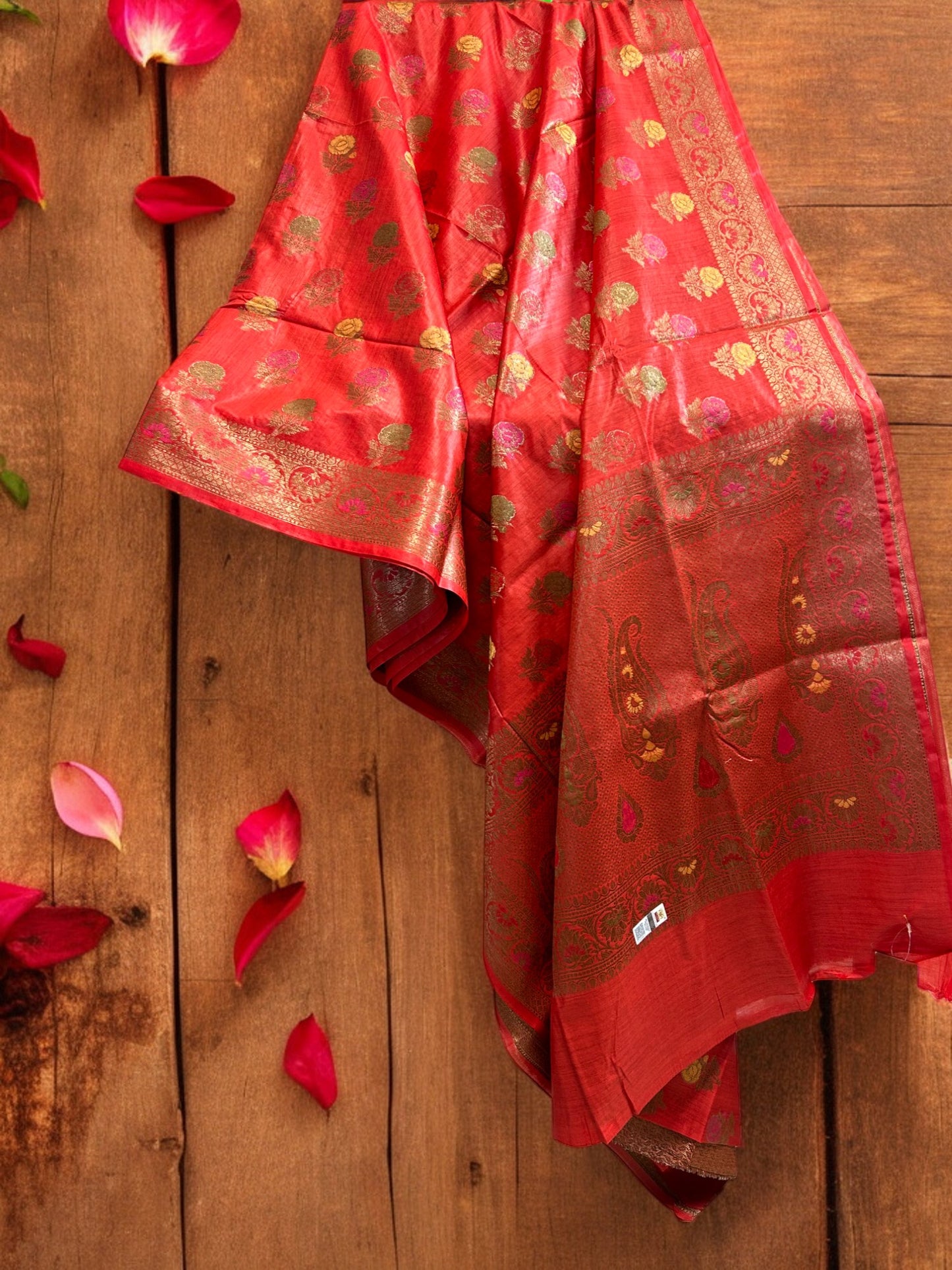 Muga Tussar Silk Saree - Orange