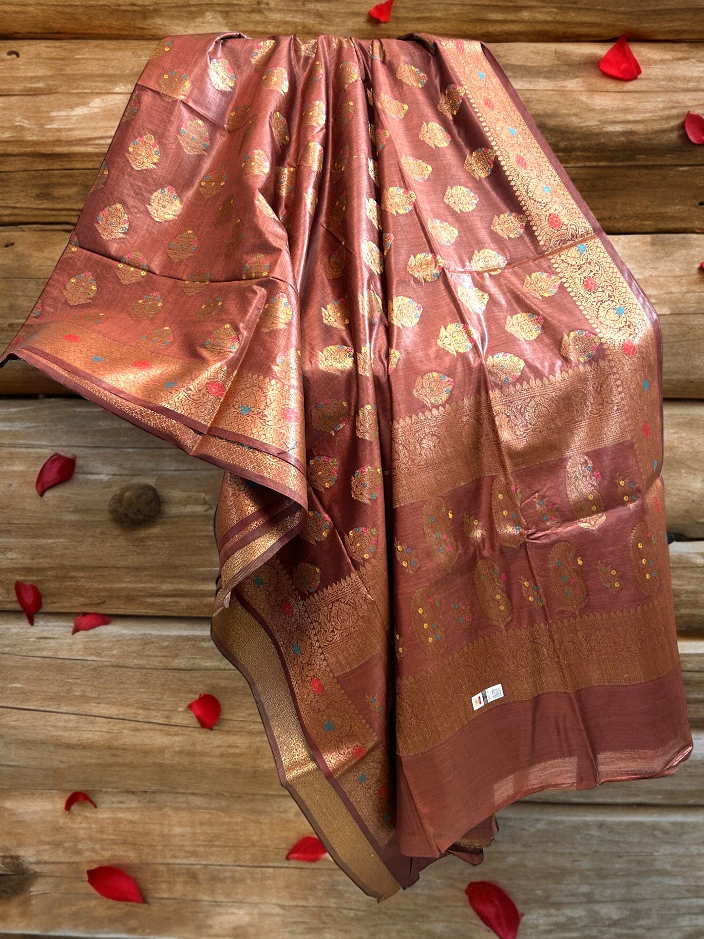 Muga Tussar Silk Saree - Brown