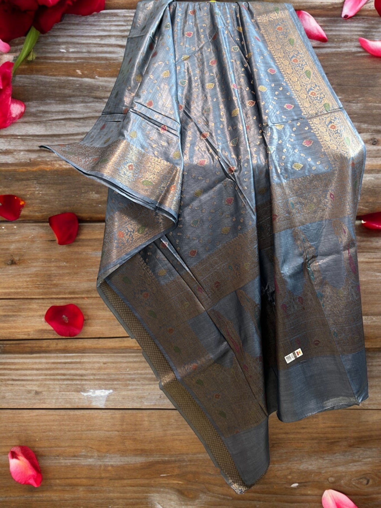 Muga Tussar Silk Saree - Grey