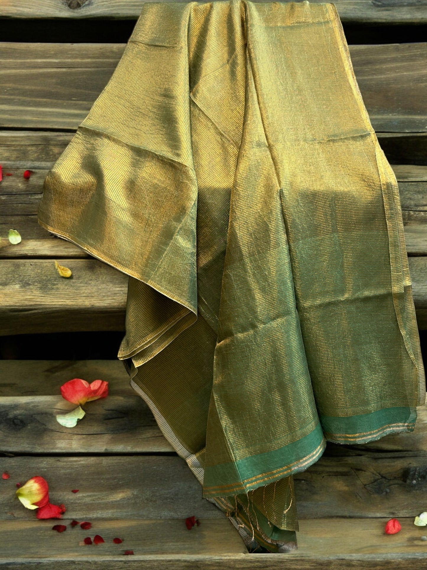 Striped Tissue Linen - Green