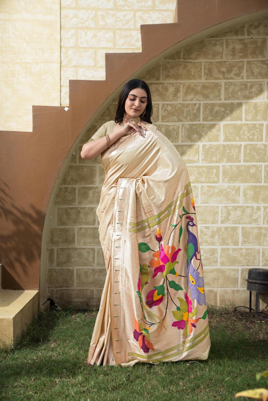 Paithani Saree - Beige