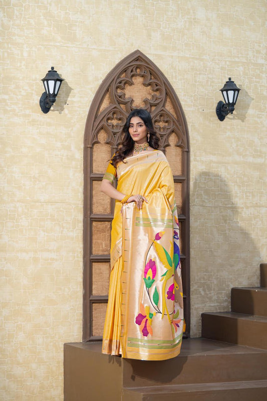 Paithani Saree - Yellow