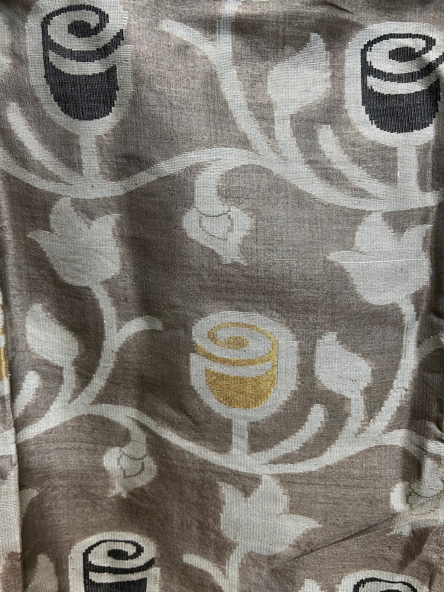 Pure Tussar silk Jamdani Rose - Grey