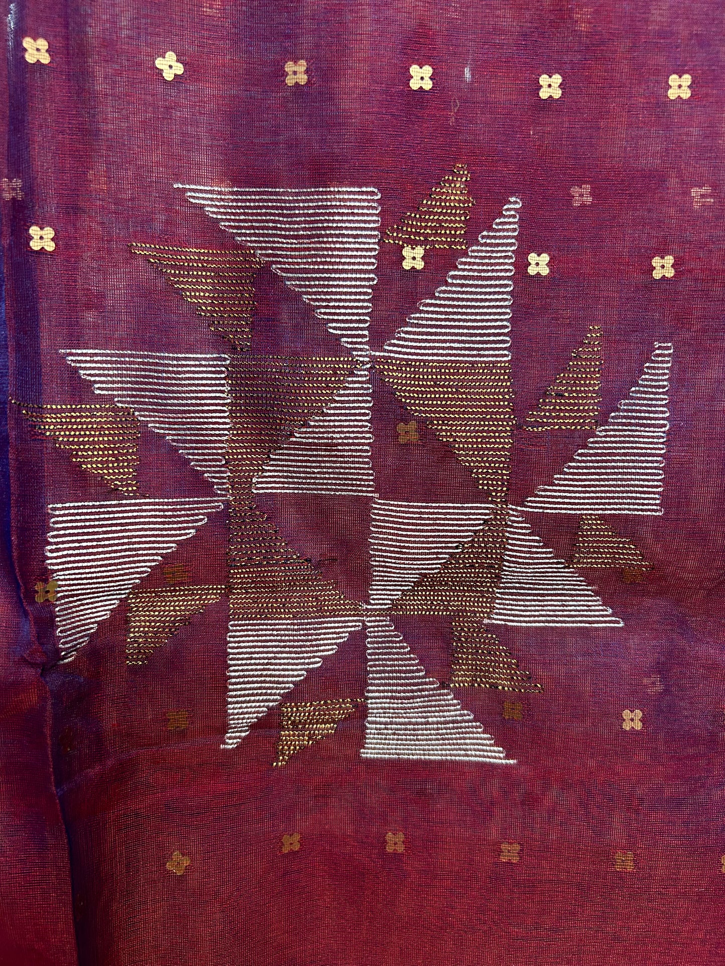 Sequin Muslin Saree - Purple