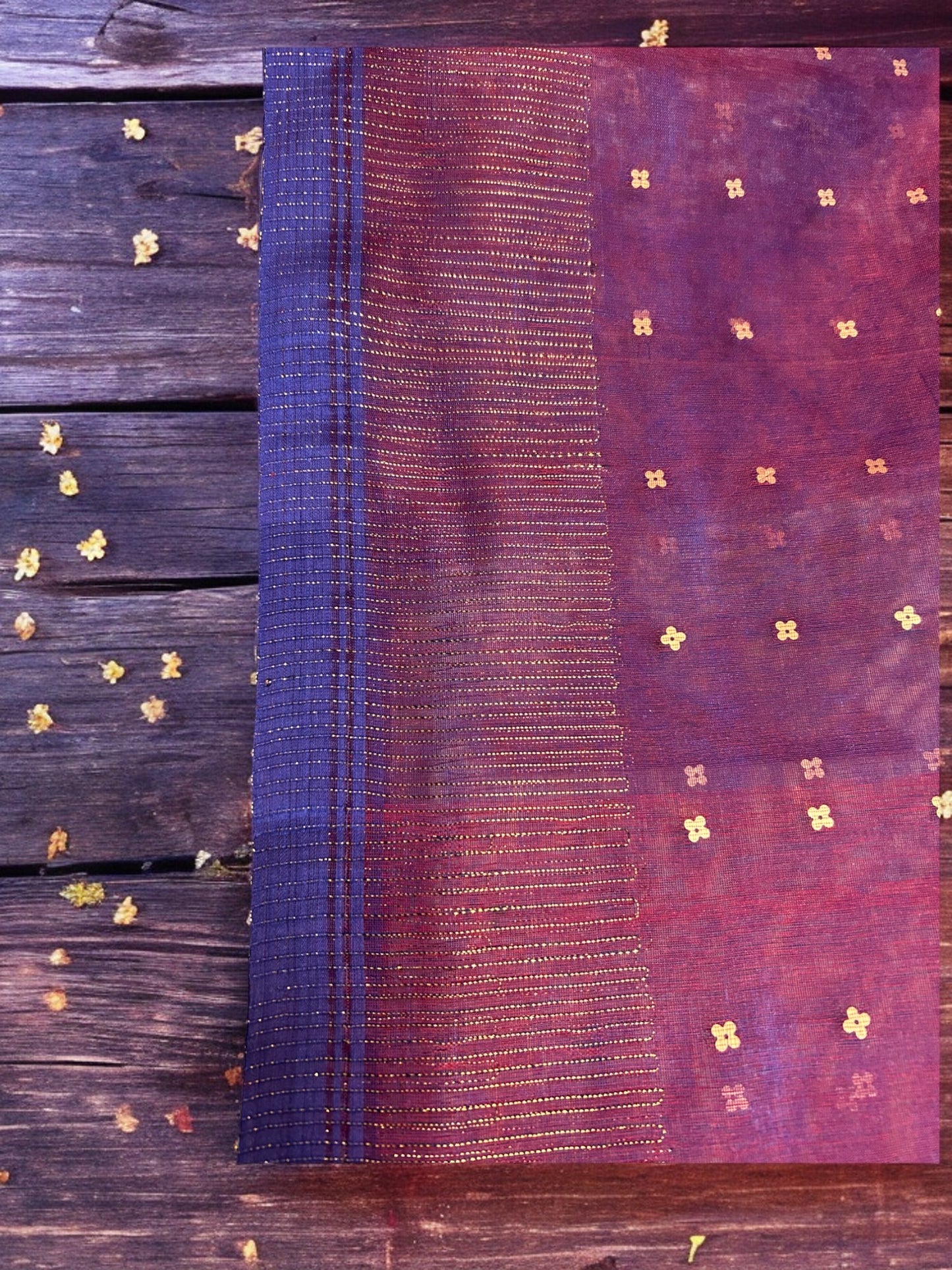 Sequin Muslin Saree - Purple