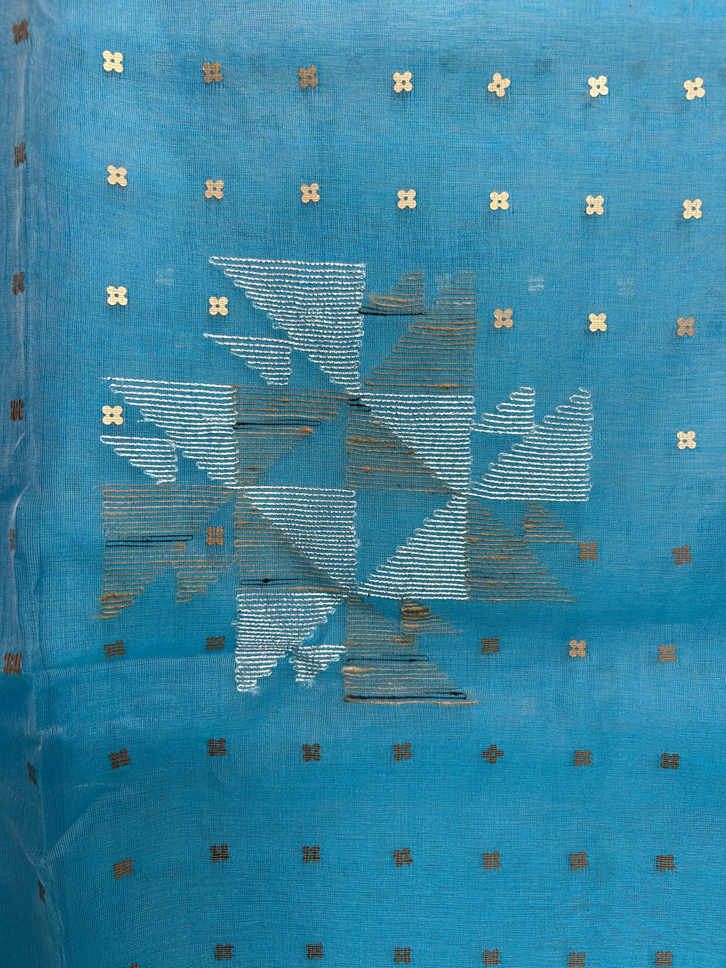 Sequin Muslin Saree - Sky Blue