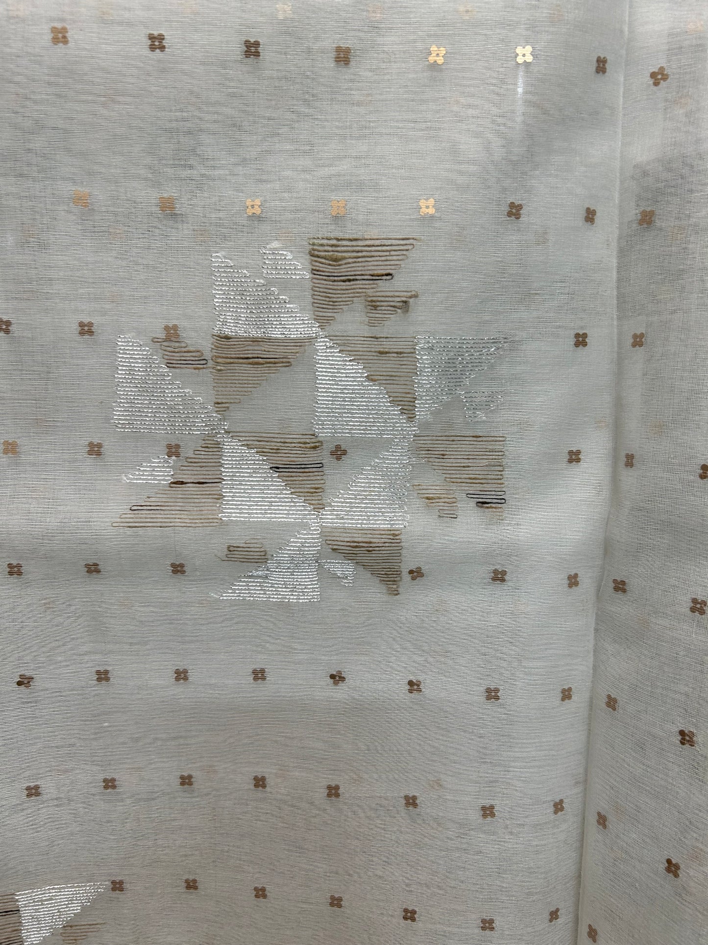Sequin Muslin Saree - Off White