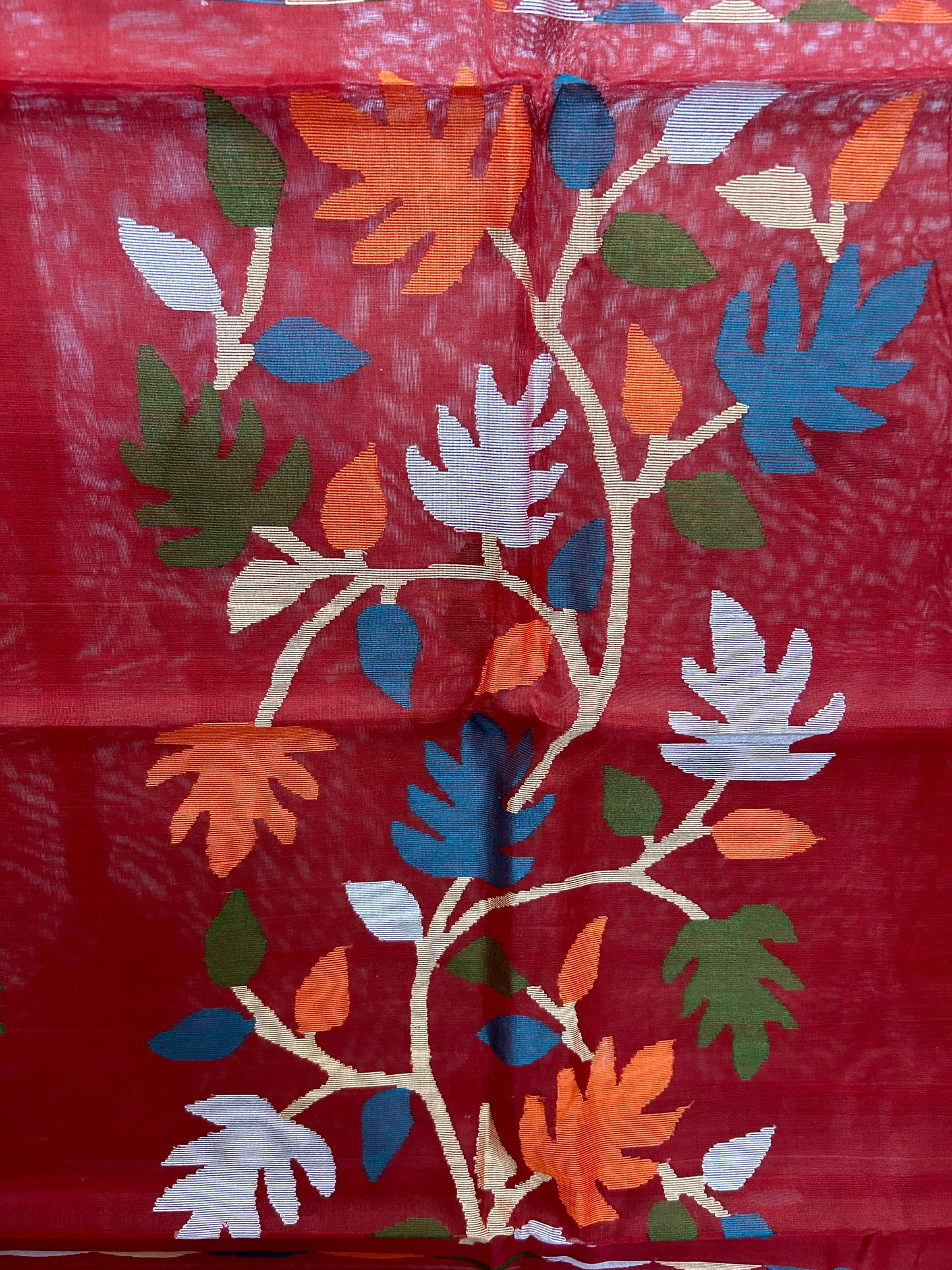 Pure Resham Jamdani Saree - Red