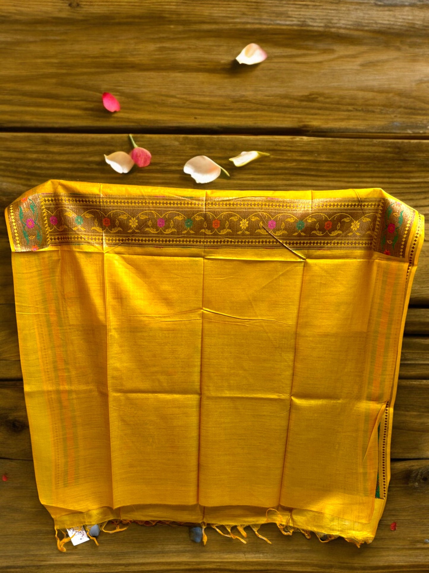 Muga Tussar Silk Saree - Yellow