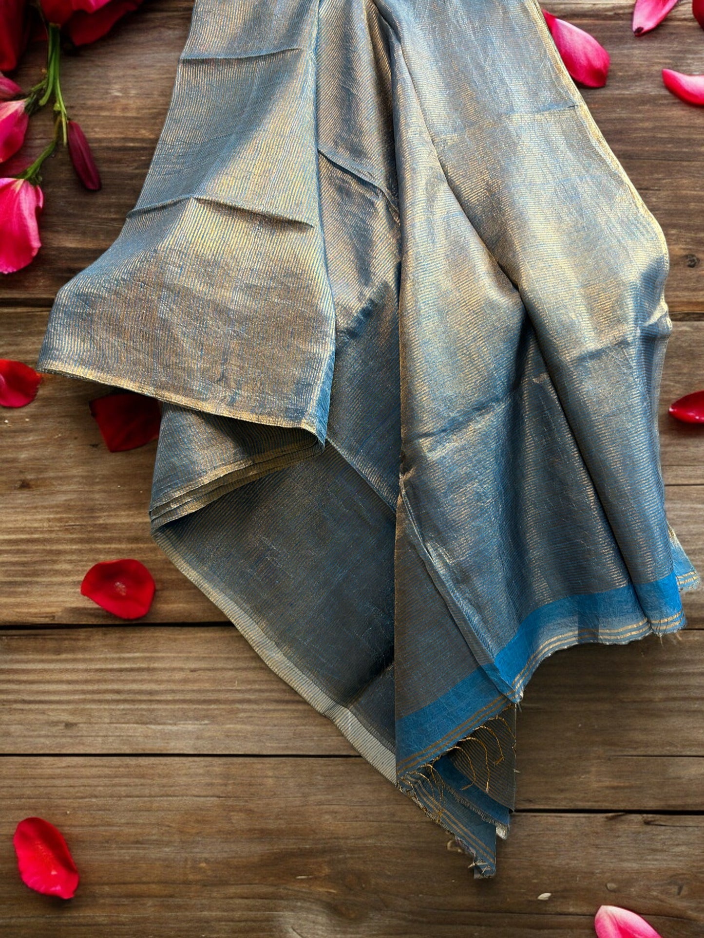 Striped Tissue Linen - Blue