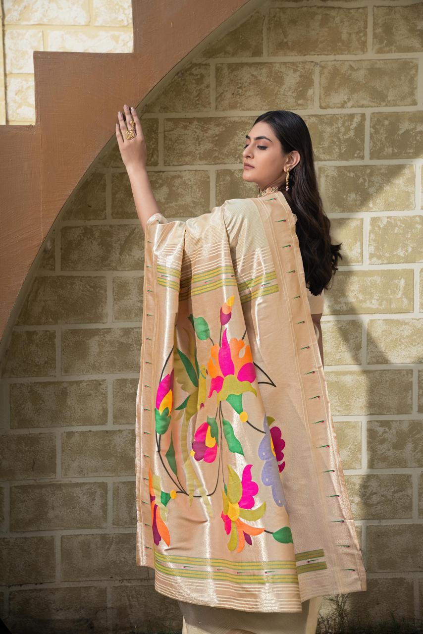 Paithani Saree - Beige