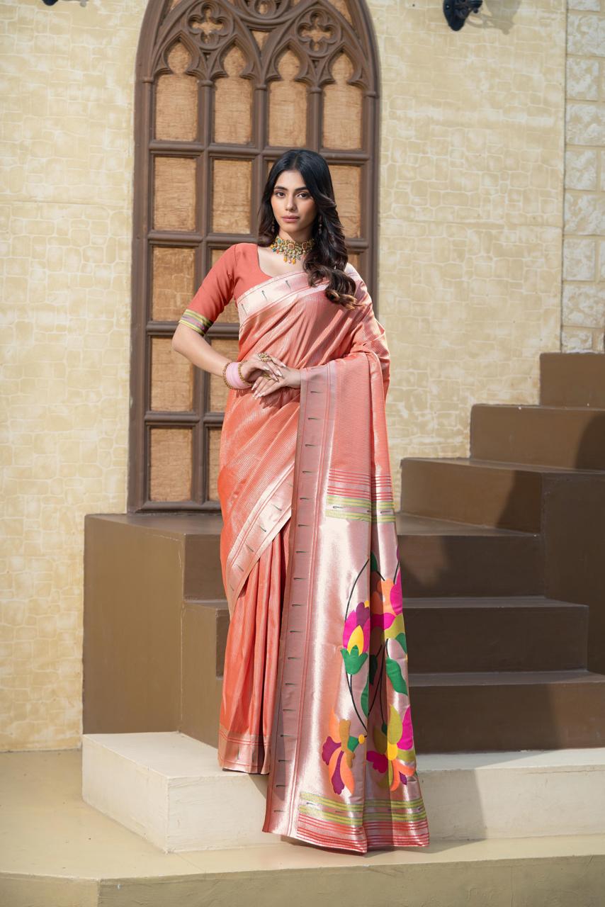 Paithani Saree - Peach