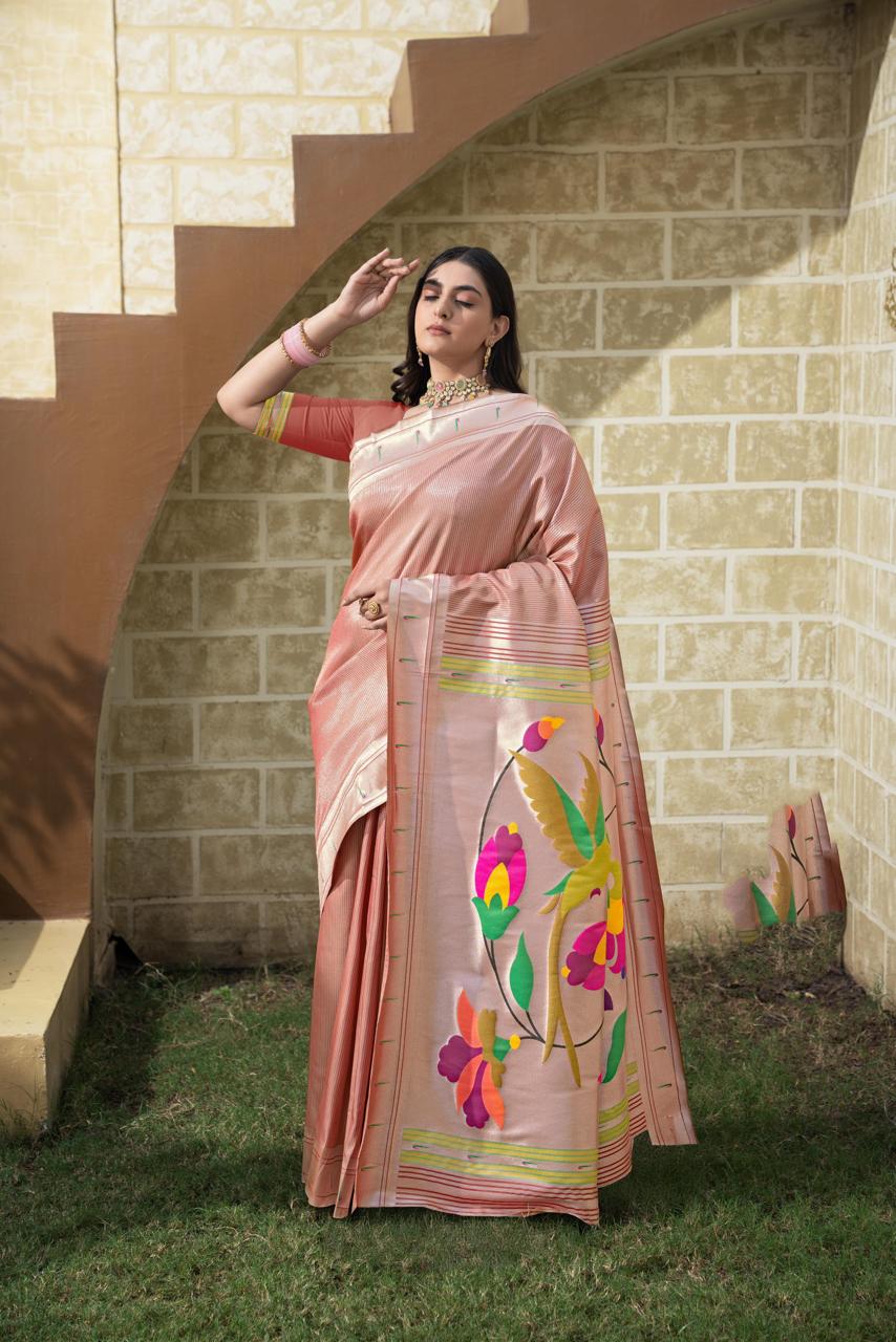 Paithani Saree - Peach